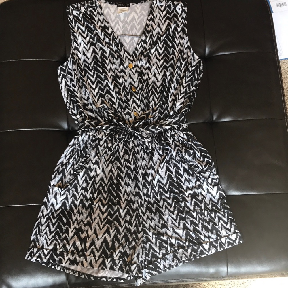 Venus belted print romper
